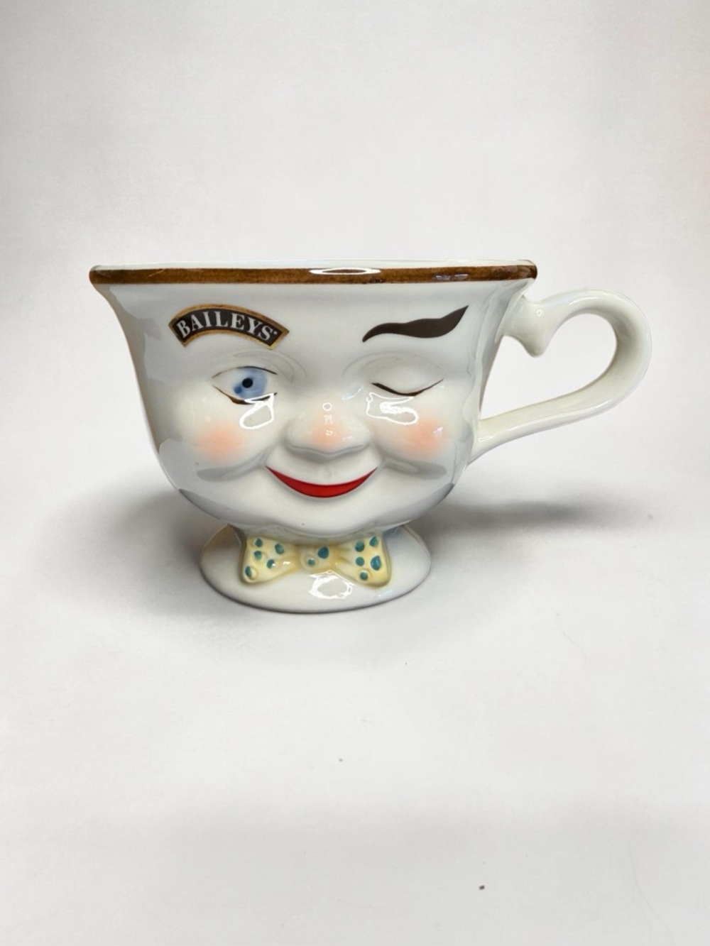 Vintage 1996 limited edition Baileys Irish Cream "Mr Yum" winking face porcelain